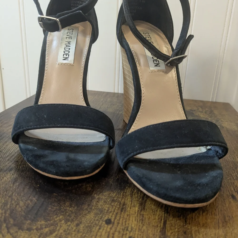 Black Wedge Sandals